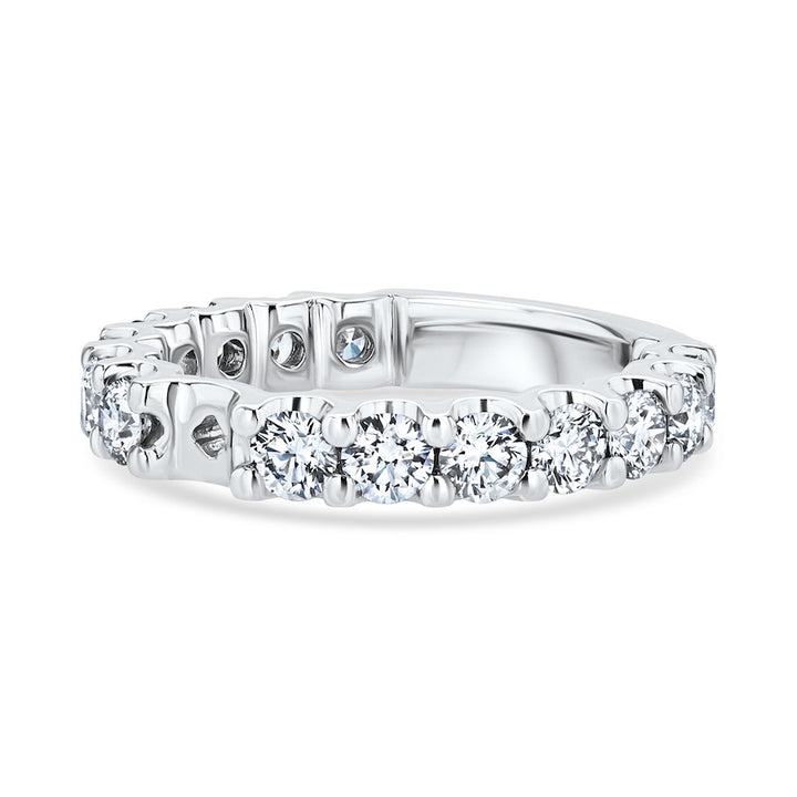 Shared-Prong 1.58 Carat Diamond 3/4 Eternity Platinum Engagement Setting