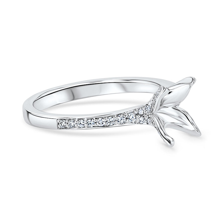 Wildflower Diamond 18K White Gold Engagement Ring Setting