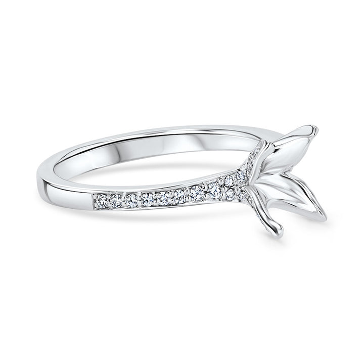 Wildflower Diamond 18K White Gold Engagement Ring Setting