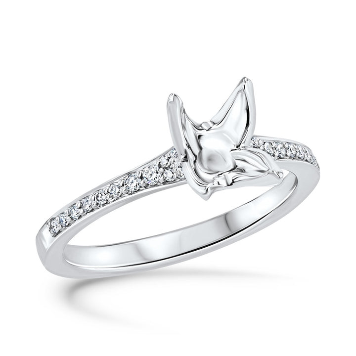 Wildflower Diamond 18K White Gold Engagement Ring Setting