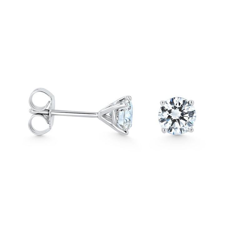 0.91ct Round Stud Earrings GH-SI 14KW | Washington Diamond