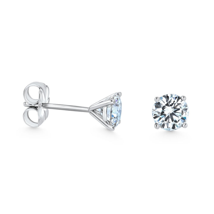 0.90-0.94 Carat Round Diamond IJ-SI 14K White Gold Stud Earrings