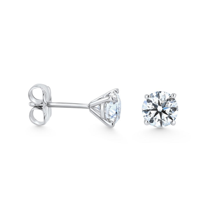 1.20ct Round Stud Earrings GH-SI 14KW | Washington Diamond