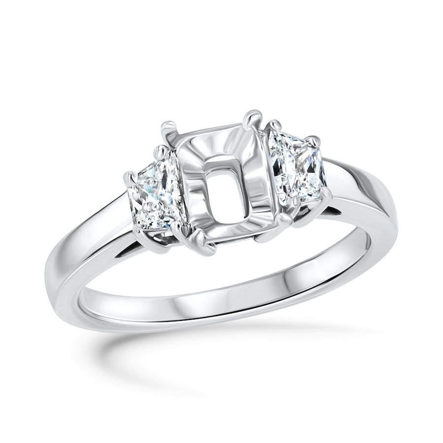 3-Stone .30ct Trap 14KW Setting | Washington Diamond