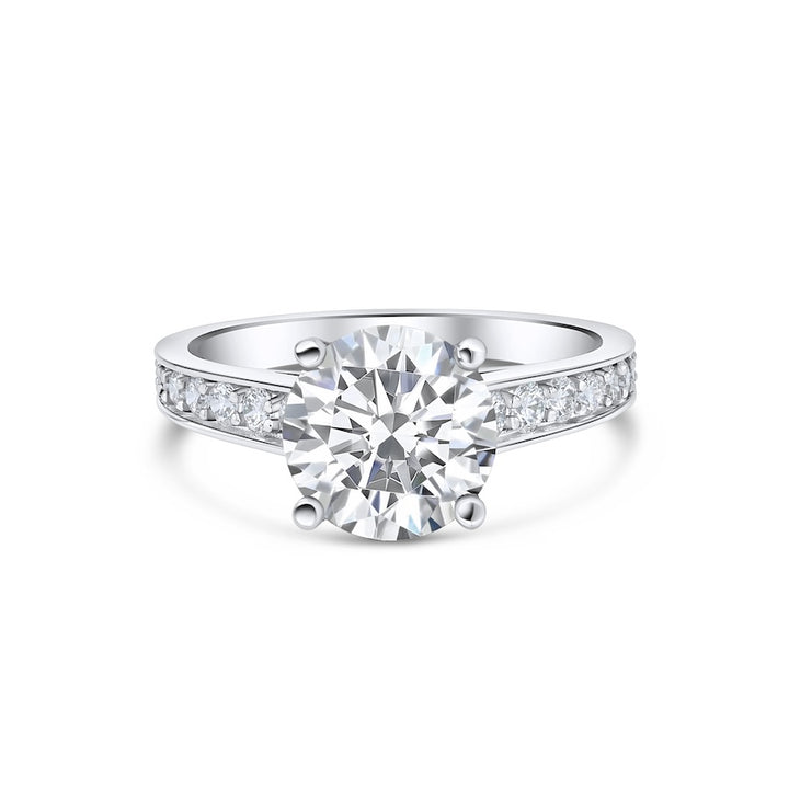 Classic 0.55 Carat Diamond Bead-Set Platinum Engagement Setting