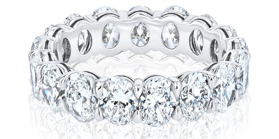 A band set with diamonds all the way around