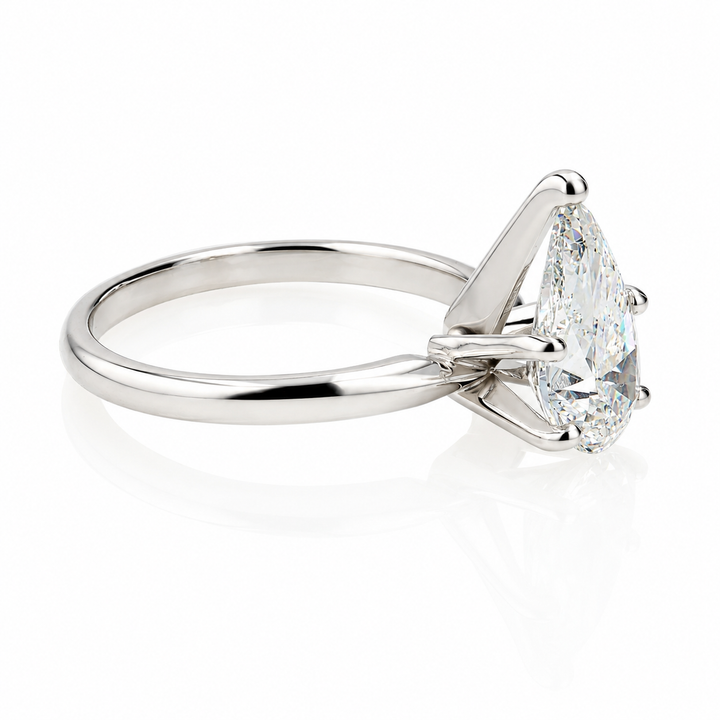 2.01ct Pear-Shaped Natural Diamond Ring in 14K White Gold