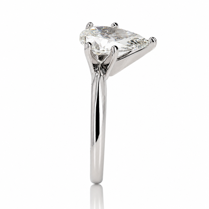 2.01ct Pear-Shaped Natural Diamond Ring in 14K White Gold