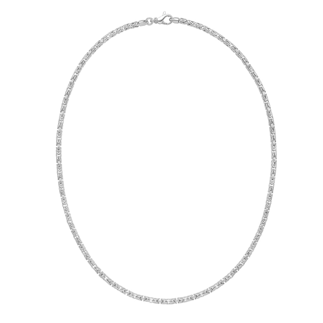 Silver 3.2mm Solid Round Byzantine Chain