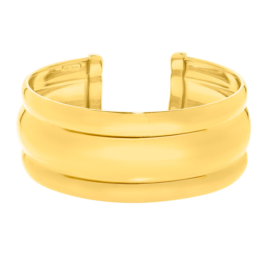 Gold Over Silver Bold Ribbed Cuff
