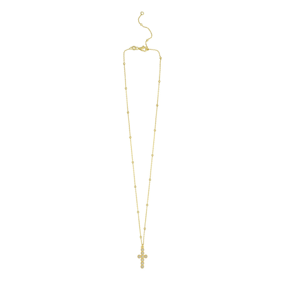 Gold Over Silver Cross Necklace