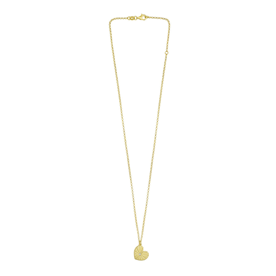 Gold Over Silver Radiating Heart Necklace