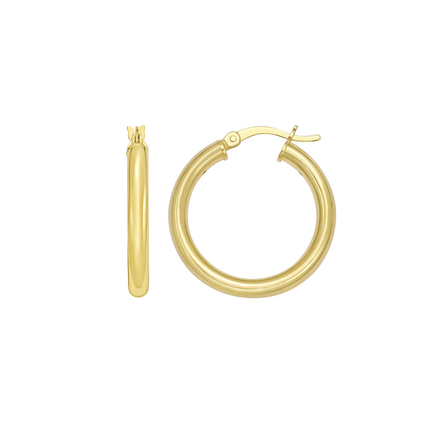 Gold Over Silver 3x20mm Hoop Earring