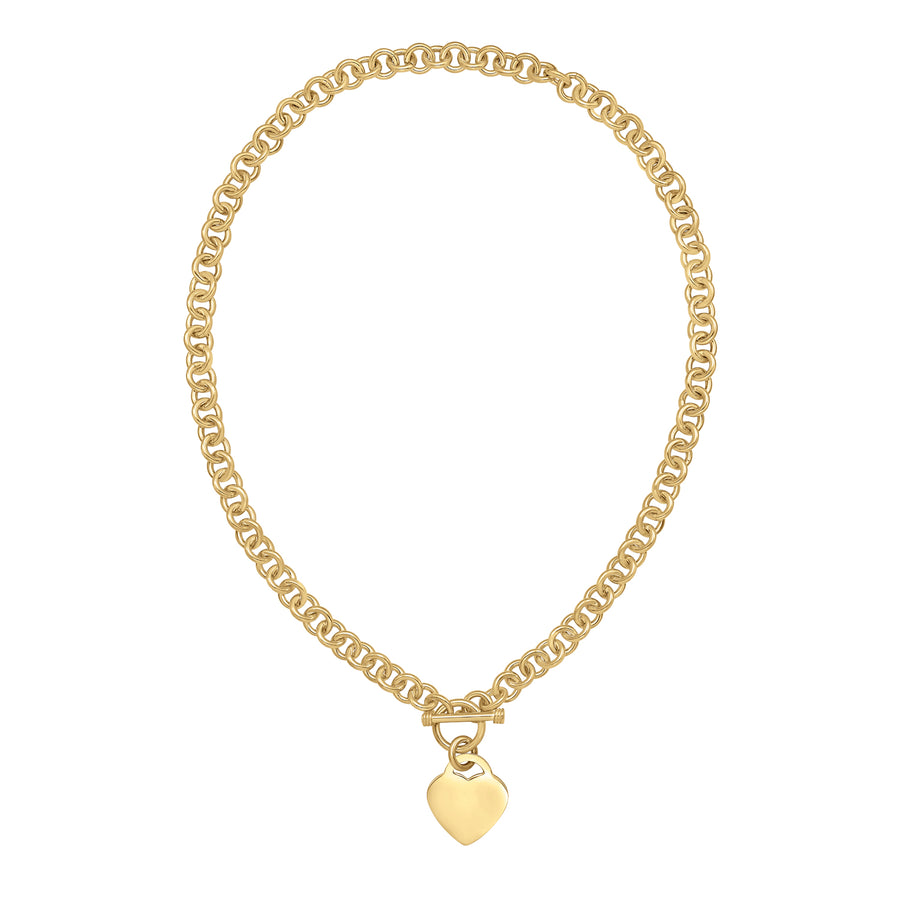Gold Over Silver Medium Heart Toggle Necklace