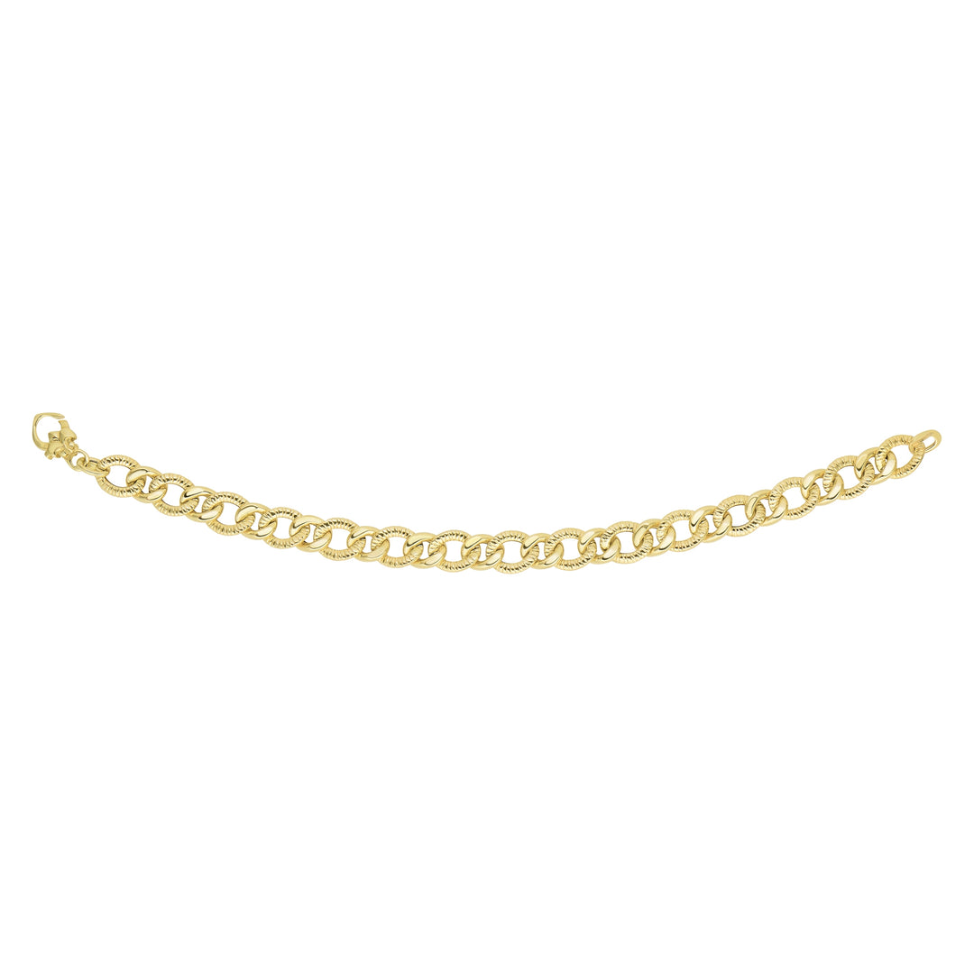 14K Gold Alternating Heritage Link Bracelet