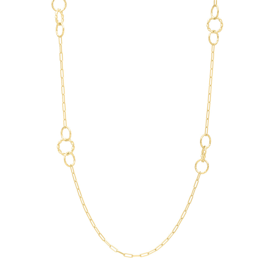 14K Twisted Link Paperclip Necklace