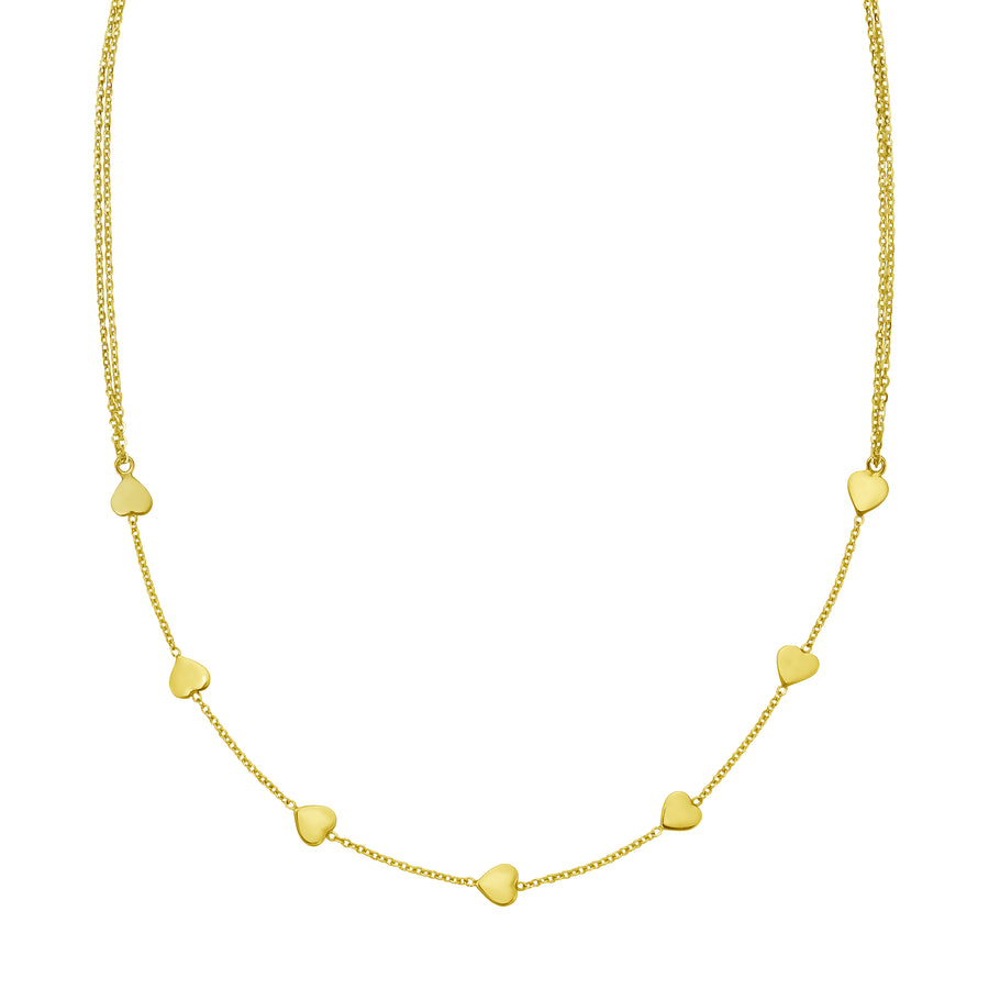 14K Adjustable Heart Link Necklace