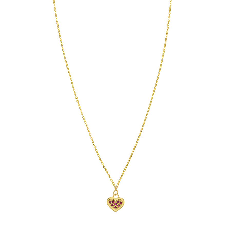 14K Ruby Heart Necklace