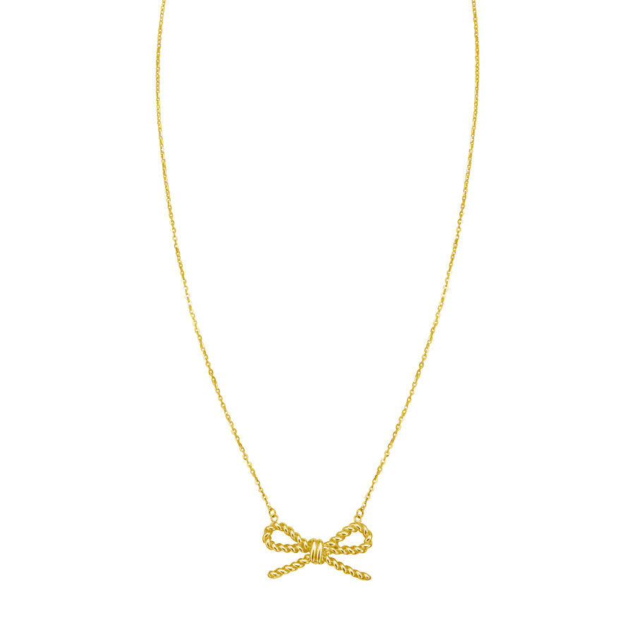 14K Rope Bow Necklace