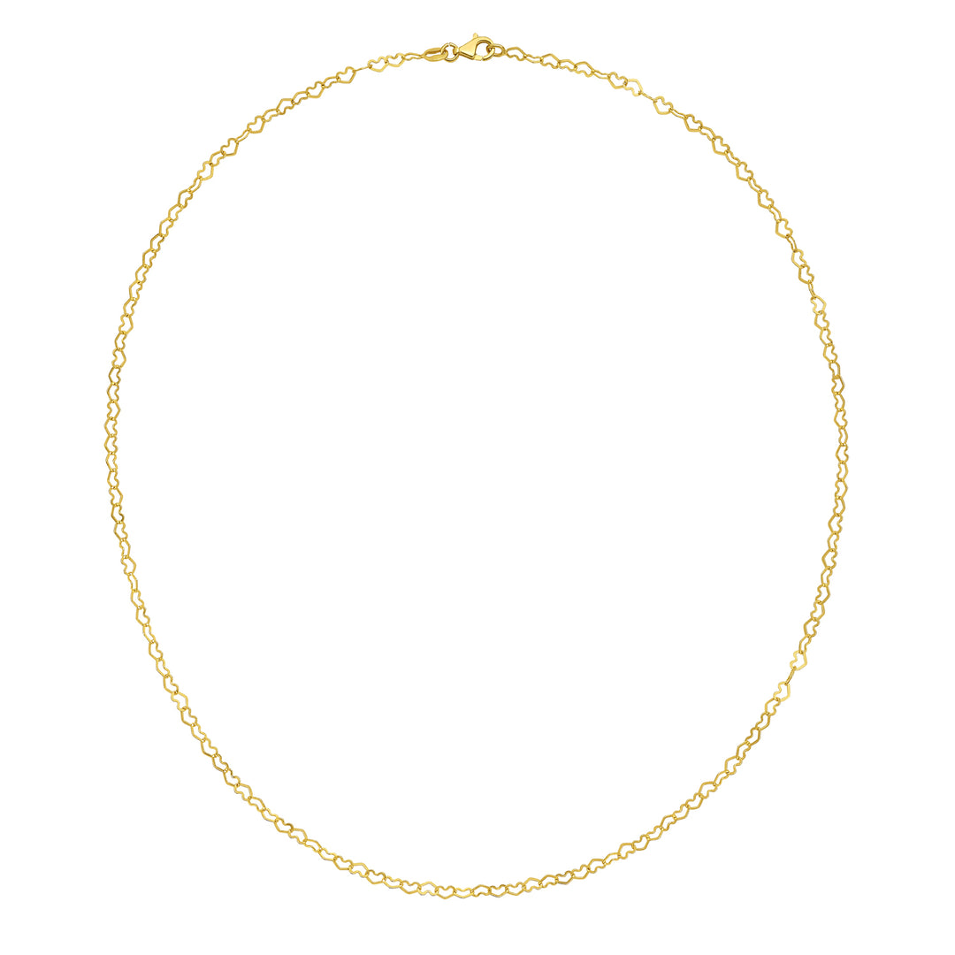 14K Large Heart Chain Necklace