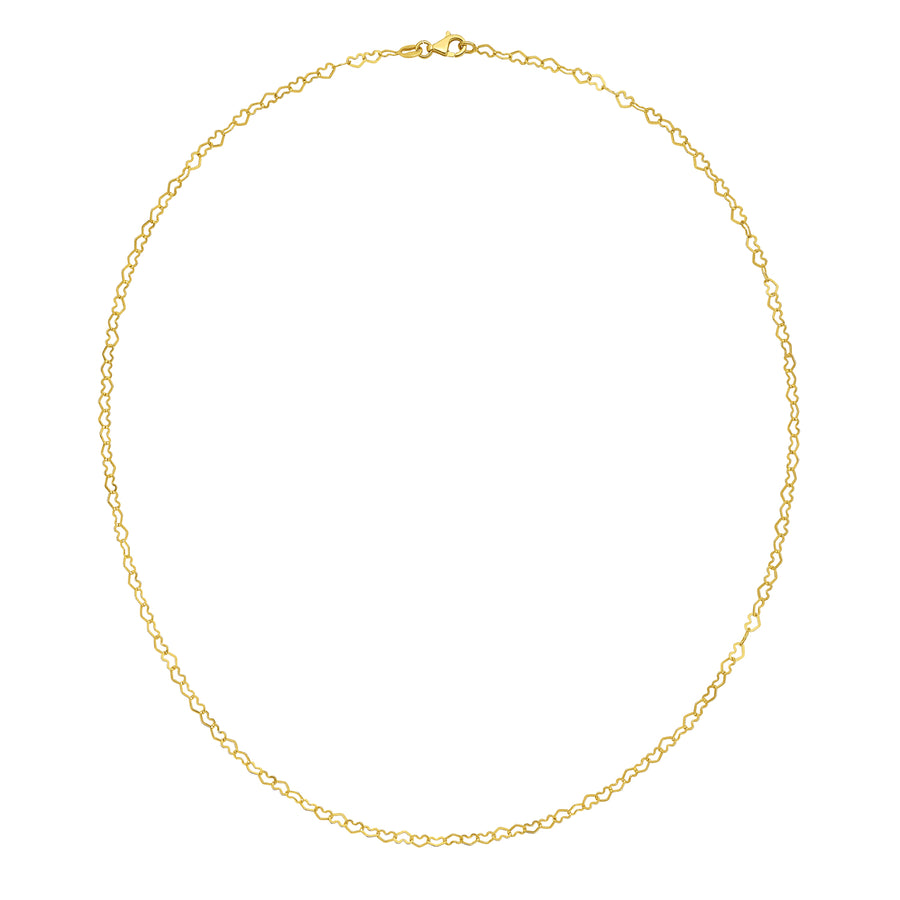 14K Large Heart Chain Necklace