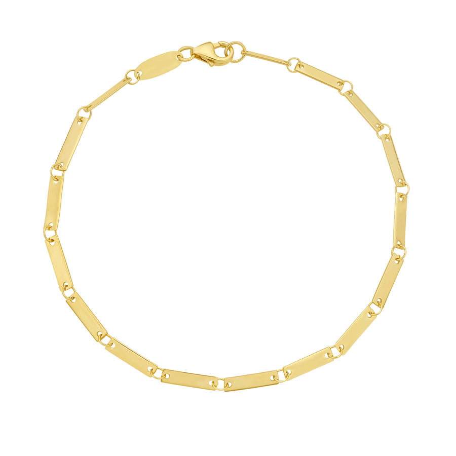14K Mirror Bar Link Bracelet