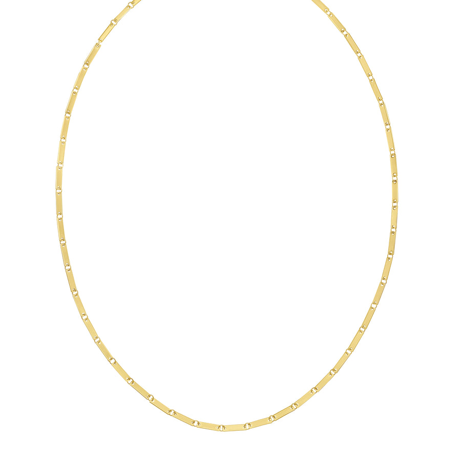 14K Mirror Bar Link Necklace