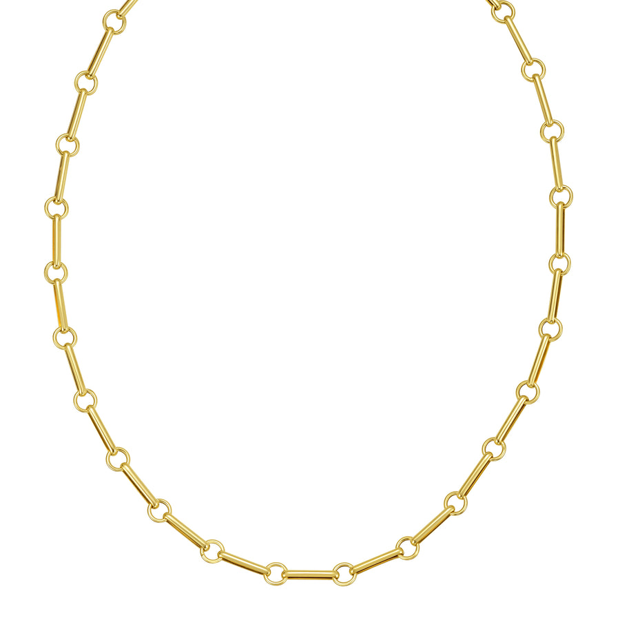 14K Long Bar Link Necklace