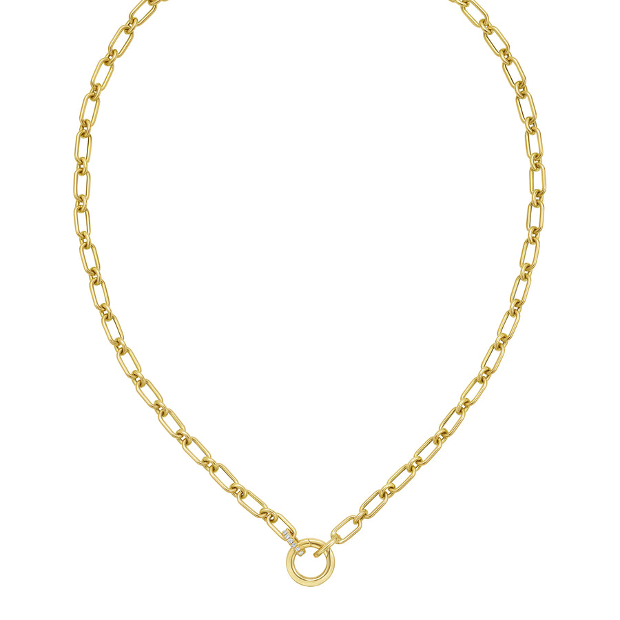 14K Diamond Charm Link Necklace