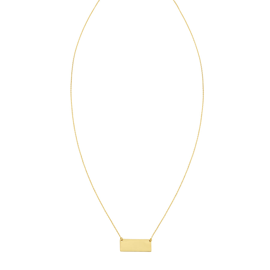 14K Mirror Rectangle Bar Necklace