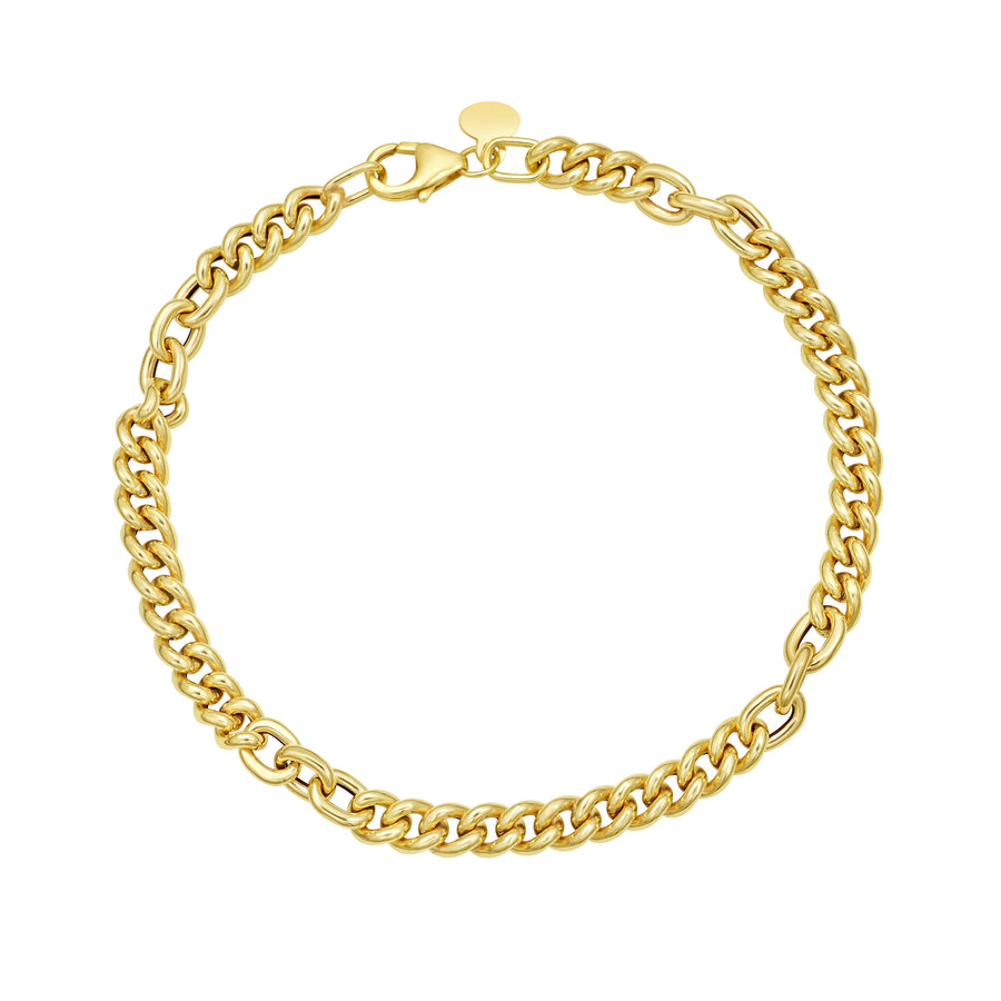 14K Small Paperclip & Curb Link Bracelet
