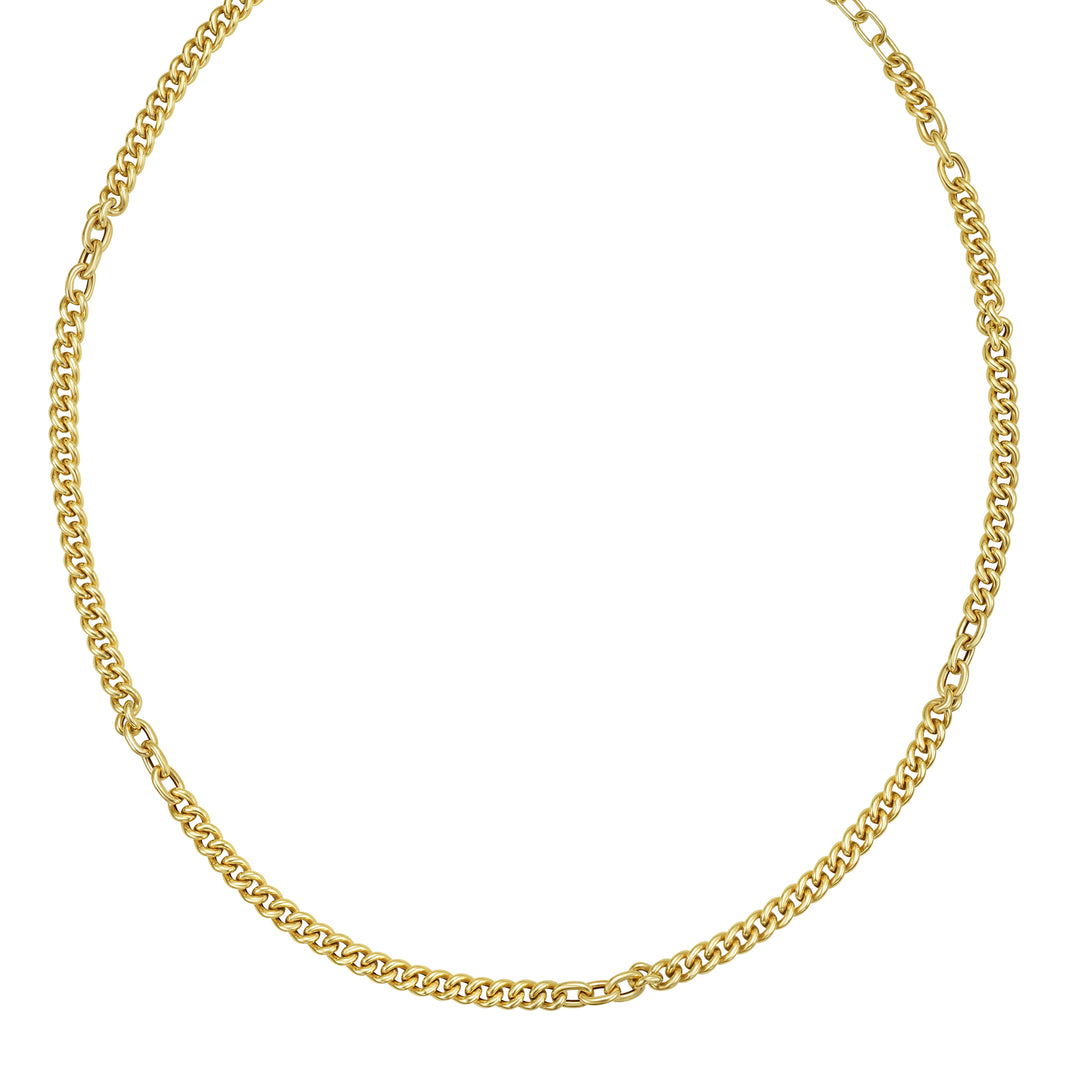 14K Small Paperclip & Curb Link Necklace