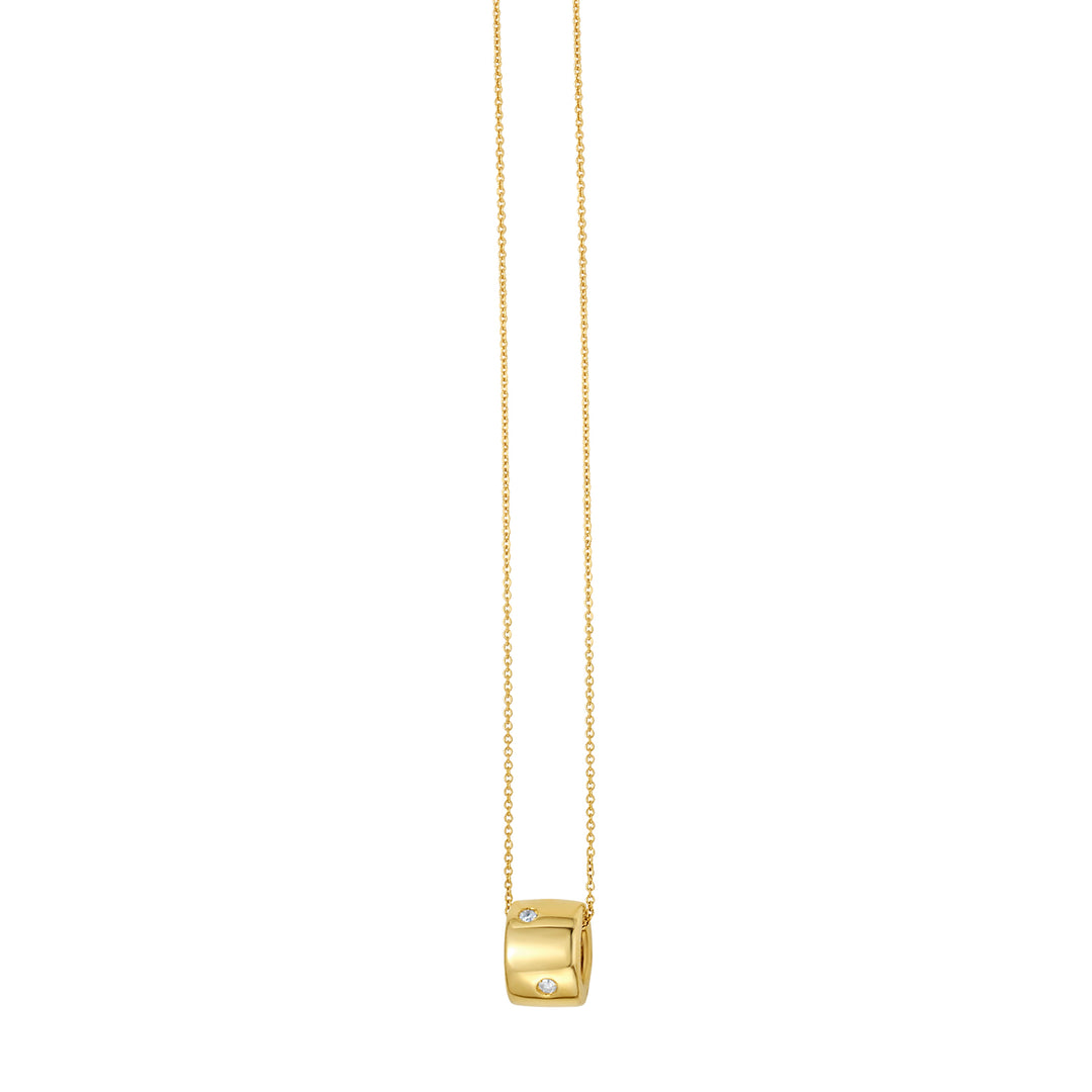 14K Diamond Barrel Necklace