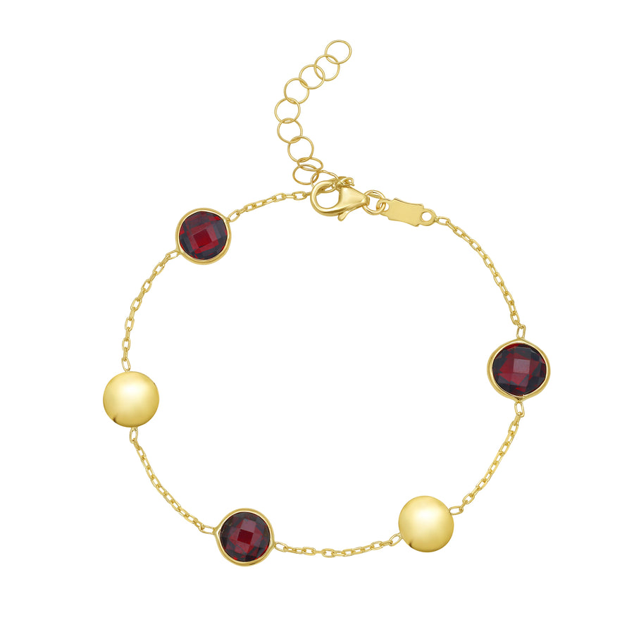 14K Garnet Pebble Bracelet