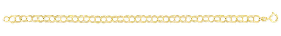 14K Gold Small Double Link Lite Charm Bracelet