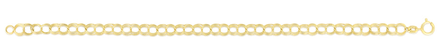 14K Gold Small Double Link Lite Charm Bracelet