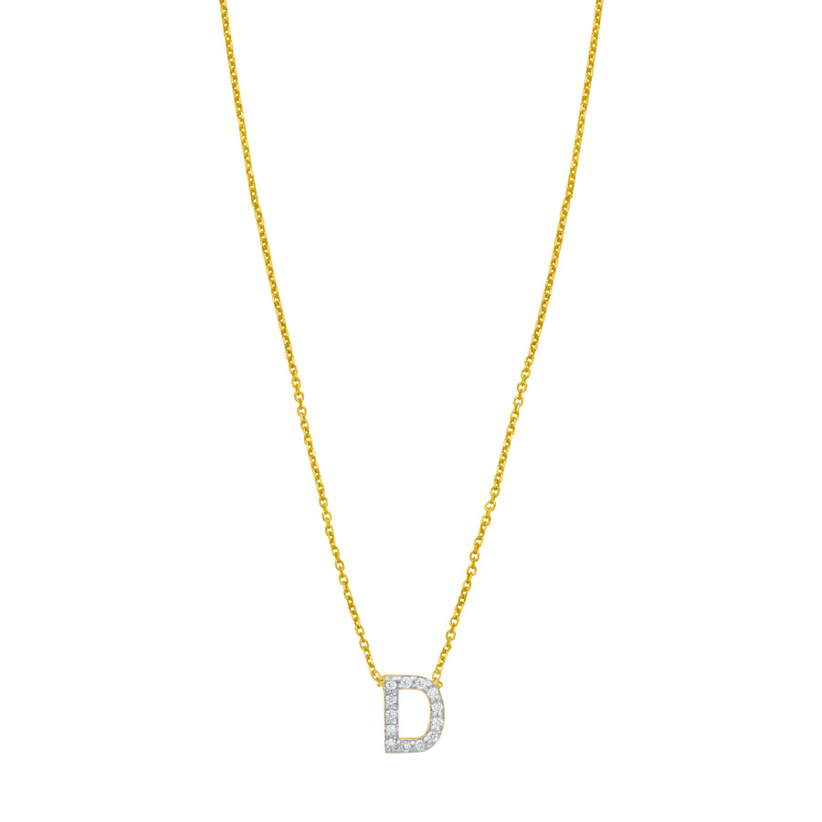 14K Mini Diamond D Initial