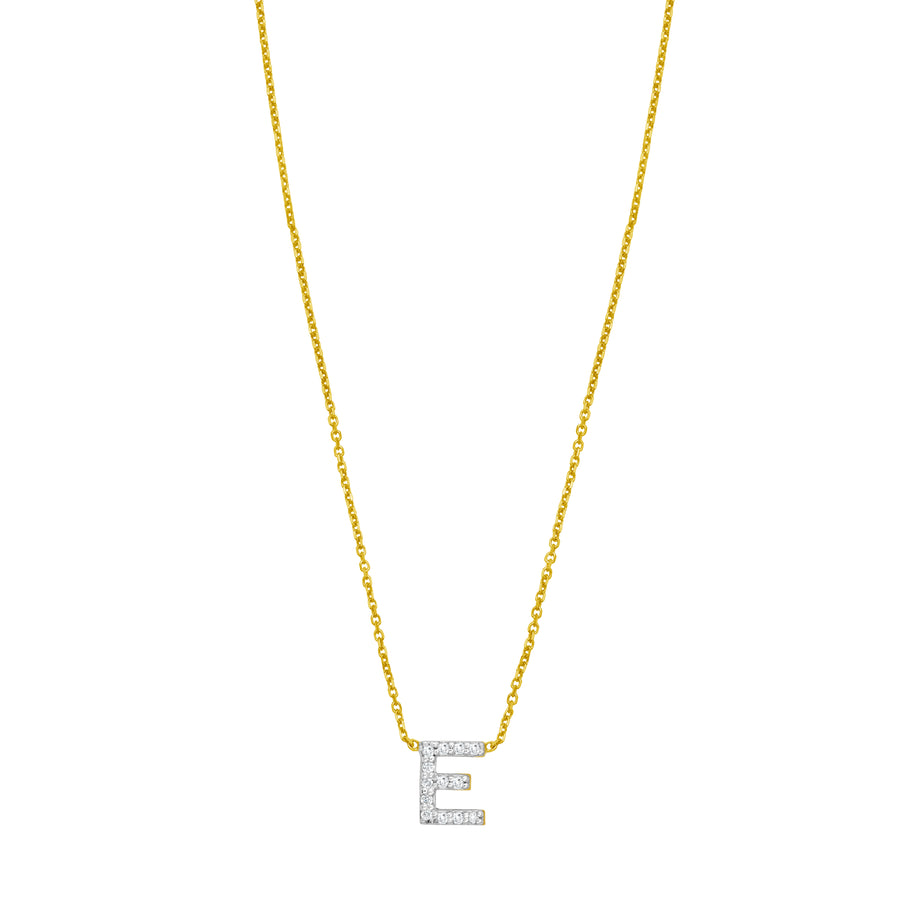 14K Mini Diamond E Initial