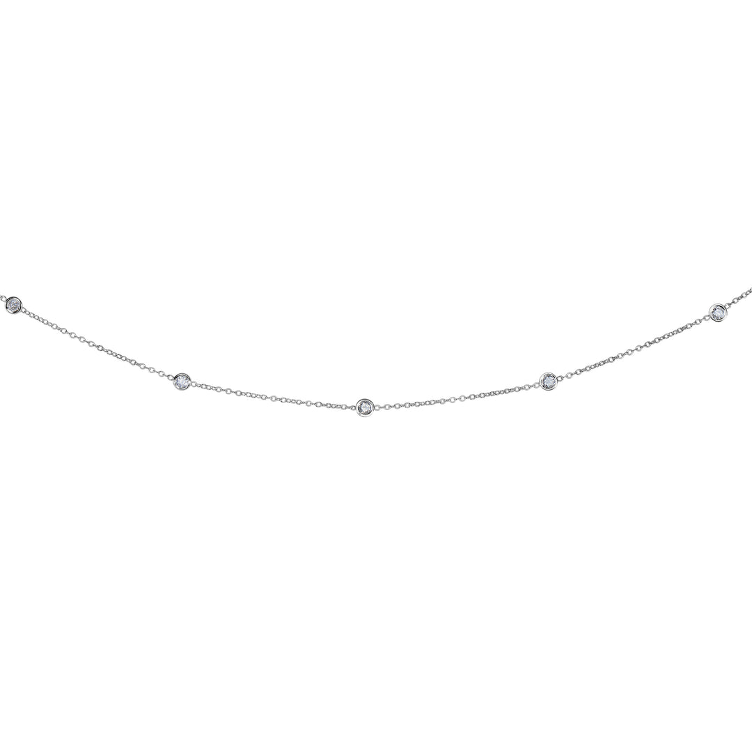 14K Gold .50ct Diamond Station Necklace