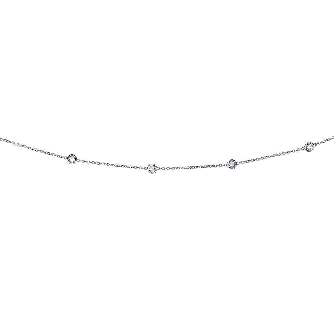 14K Gold 1.0ct Diamond Station Necklace
