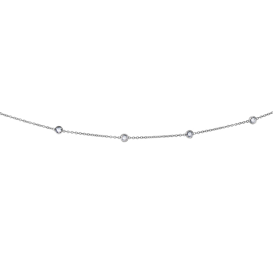 14K Gold 1.0ct Diamond Station Necklace