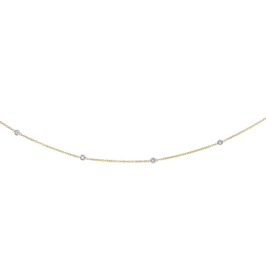 14K Gold .25ct Diamond Station Necklace