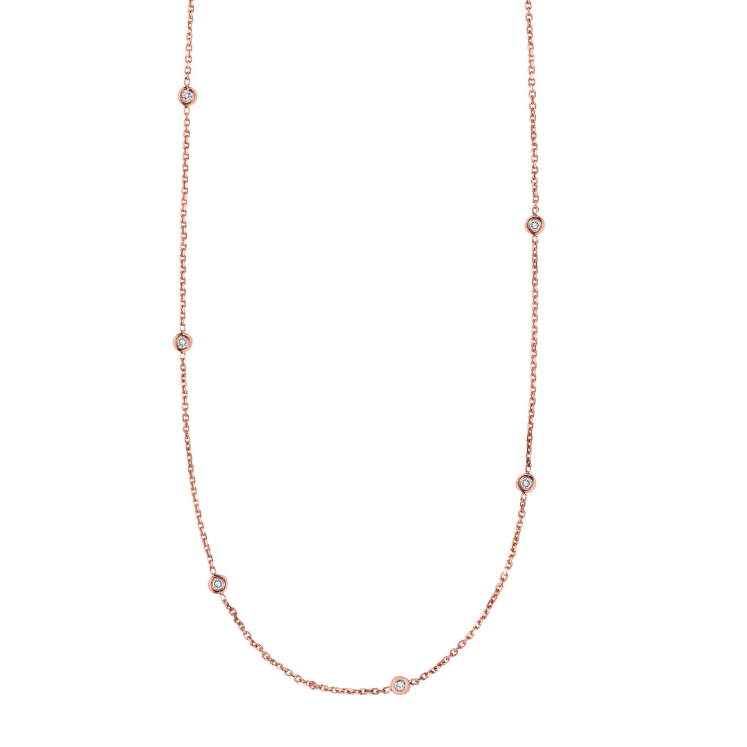 14K Gold .25ct Diamond Station Necklace