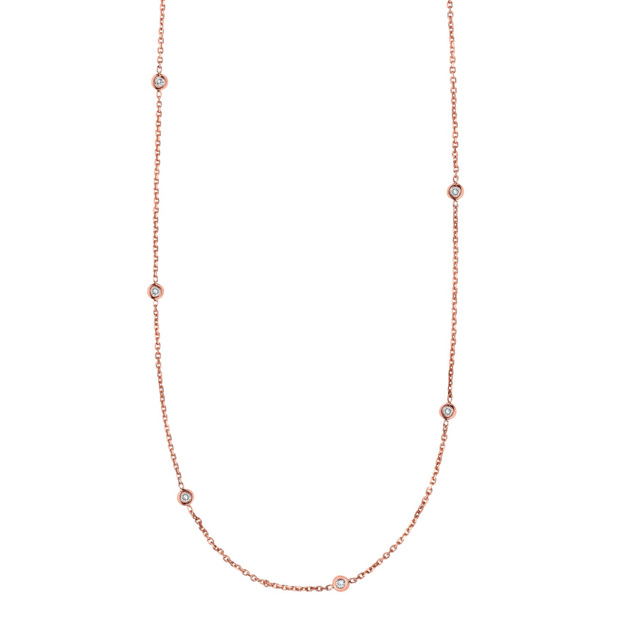 14K Gold .25ct Diamond Station Necklace