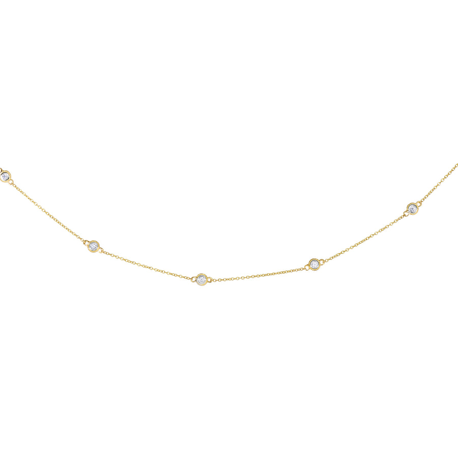 14K Gold .25ct Diamond Station Necklace