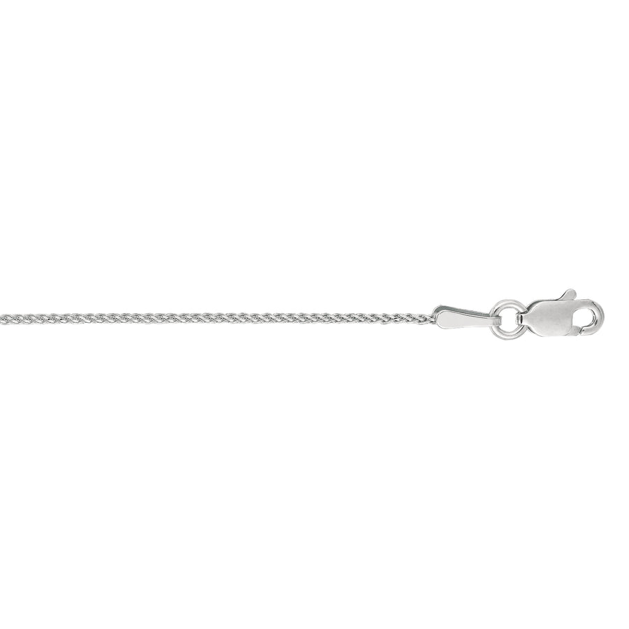 14K Gold 1mm Diamond Cut Round Wheat Chain