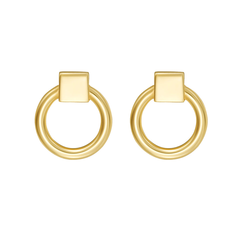 14K Open Circle Stud Earrings