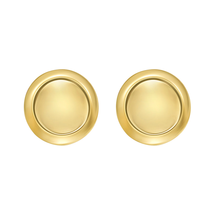 14K Polished Button Stud Earrings