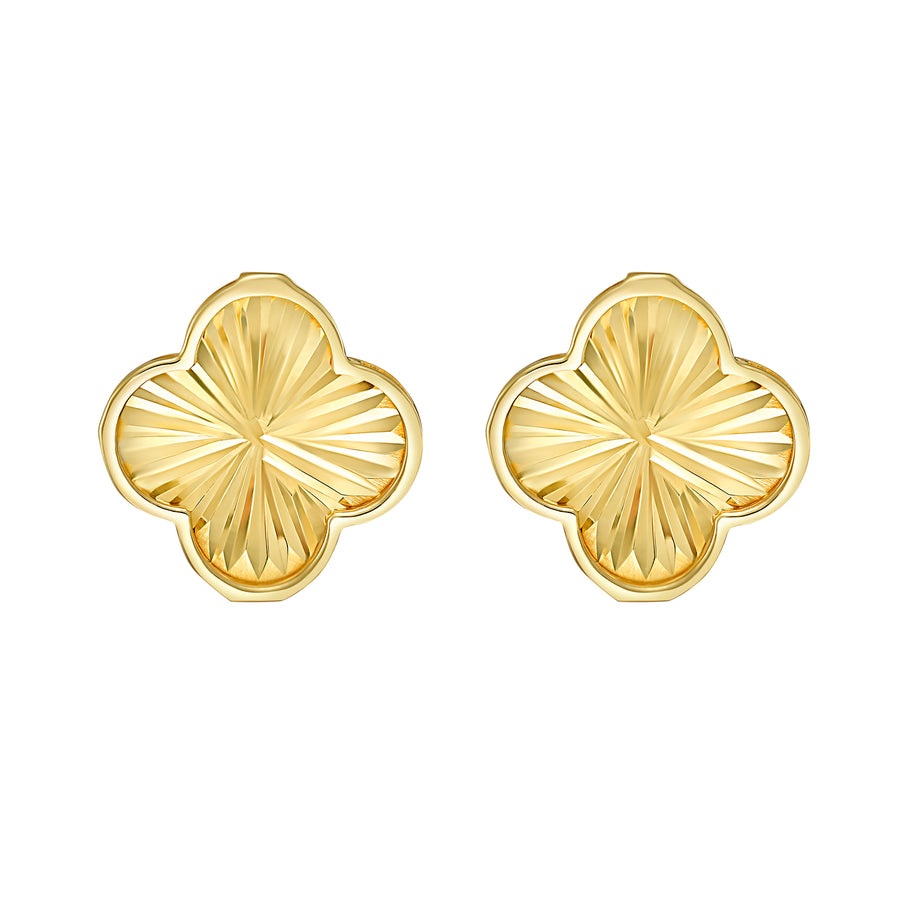 14K Radiating Clover Earrings