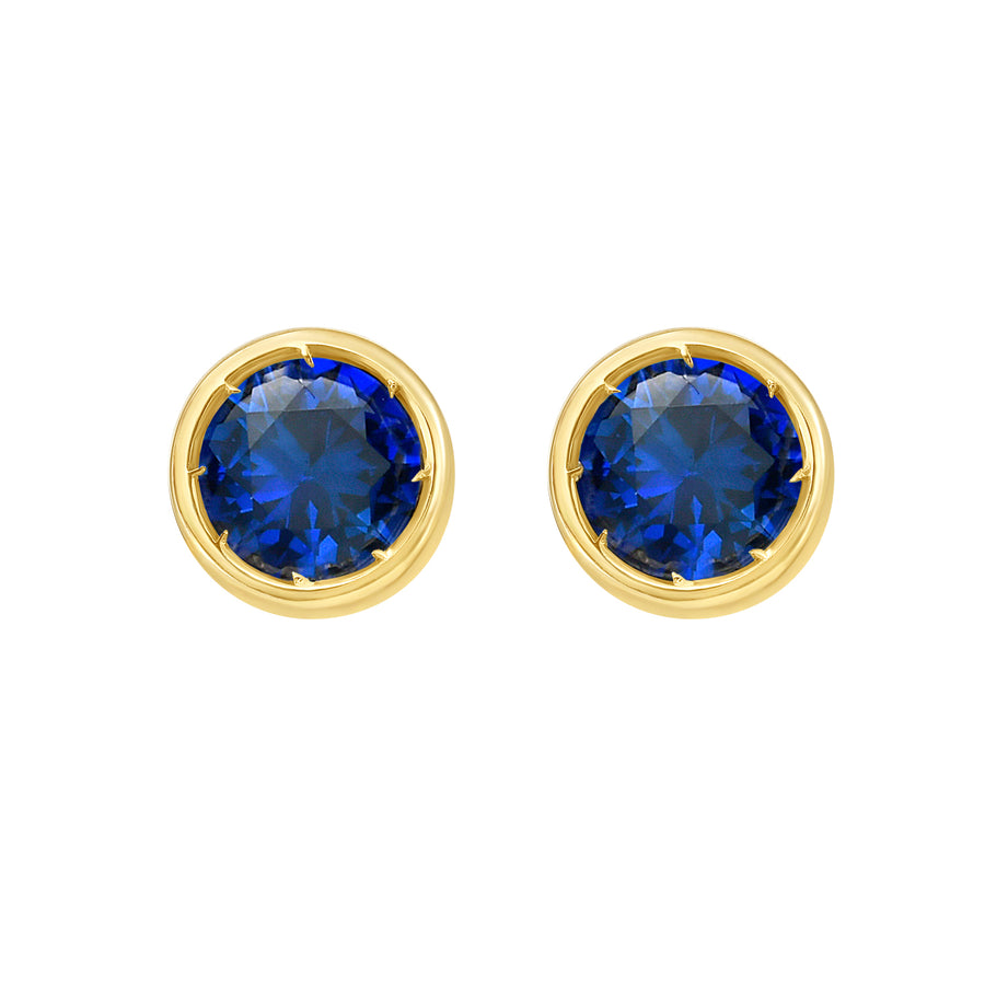 14K Created Blue Sapphire Birthstone Earrings